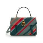 Mulberry Antique Blue Diagonal Stripe Gracy Satchel Bag