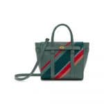 Mulberry Antique Blue Diagonal Stripe Mini Zipped Bayswater Bag