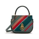 Mulberry Antique Blue Diagonal Stripe Small Amberley Satchel Bag