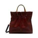 Mulberry Antique Ruby Croc-Embossed Lynton Bag