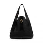 Mulberry Black Croc-Embossed Nappa Marloes Hobo Bag