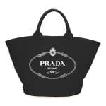 Prada Black Canvas Small Tote Bag