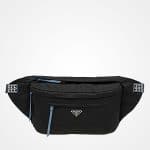 Prada Black/Astral Blue Nylon Belt Bag