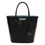 Prada Black/Blue City Calf Etiquette Tote Bag