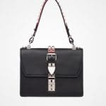 Prada Black/Fire Engine Red Elektra Shoulder Bag