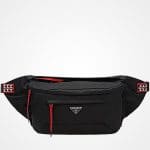 Prada Black/Fire Engine Red Nylon Belt Bag