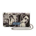 Prada Black/White Comic Print Wallet On Chain Bag