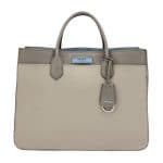 Prada Light Gray City Calf Etiquette Large Carryall Bag