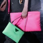 Prada Pink/Green Nylon Clutch and Shoulder Bags - Fall 2018