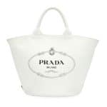 Prada White Canvas Small Tote Bag