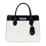 Prada White/Black City Calf Etiquette Small Carryall Bag