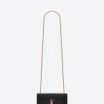Saint Laurent Black Crocodile-Embossed Kate Chain and Tassel Bag