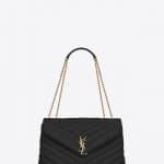 Saint Laurent Black Medium Loulou Chain Bag