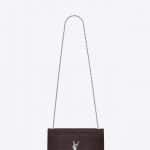 Saint Laurent Black Tulip Crocodile-Embossed Medium Kate Chain Tassel Bag