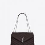 Saint Laurent Black Tulip Medium Loulou Chain Bag