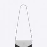 Saint Laurent Black/White Monogramme Clutch with Chain Bag
