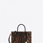 Saint Laurent Brown/Black Leopard Print Baby Sac De Jour Bag