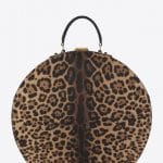 Saint Laurent Brown/Black Leopard Print Mica Hatbox Bag