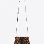 Saint Laurent Brown/Black Leopard Print Small Spontini Calfskin Satchel Bag