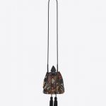 Saint Laurent Brown/Black Patchwork Python Small Anja Bucket Bag