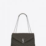 Saint Laurent Dark Khaki Tulip Medium Loulou Chain Bag