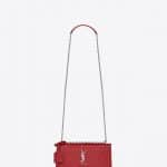 Saint Laurent Red Crocodile-Embossed Medium Sunset Bag