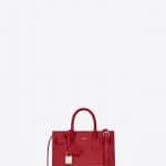 Saint Laurent Red Crocodile Embossed Nano Sac De Jour Bag