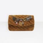 Balenciaga Camel Quilted Velvet with Charms BB Round M Bag