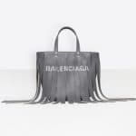 Balenciaga Pearl Grey Tasseled Laundry Cabas XS Bag