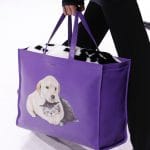 Balenciaga Purple Dog Print Tote Bag - Fall 2018