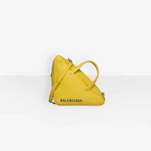 balenciaga yellow triangle bag