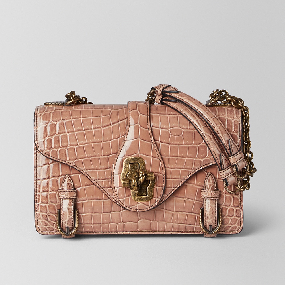 Bottega Veneta City Knot Crocodile Shoulder Bag