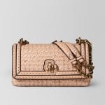 Bottega Veneta Peach Rose Intrecciato Checker Olimpia Knot Bag