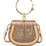 Chloe Gold Sequin-Print Mirrored Nile Small Bracelet Bag