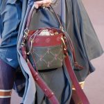 Chloe Gray/Burgundy Horse Embroidered Bucket Bag - Fall 2018