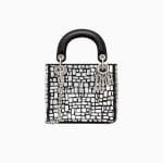 Dior Black Mosaic Embroidered Mini Lady Dior Bag with Chain
