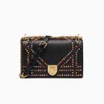 Dior Black Multi-coloured Murrines Studded Diorama Bag