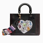 Dior Black Niki de Saint Phalle - Bonn Marquetry Large Lady Dior Bag