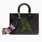 Dior Black Tu es mon dragon Marquetry Large Lady Dior Bag