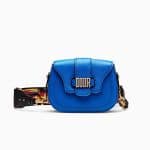 Dior Blue D-Fence Saddle Bag with Multicolored Embroidered Strap