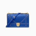 Dior Blue Studded Lambskin Diorama Bag