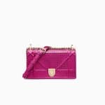 Dior Fuchsia Metallic Micro-Cannage Small Diorama Bag