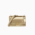 Dior Gold Studded Metallic Calfskin Small Diorama Bag