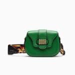 Dior Green D-Fence Saddle Bag with Multicolored Embroidered Strap