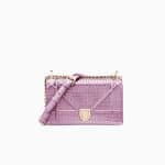 Dior Pink Metallic Micro-Cannage Small Diorama Bag