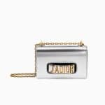 Dior Silver-Tone Metallic Calfskin Small J'adior Flap Bag