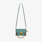 Givenchy Aqua/Taupe Leather/Suede GV3 Mini Flap Bag