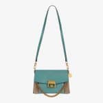Givenchy Aqua/Taupe Leather/Suede GV3 Small Flap Bag