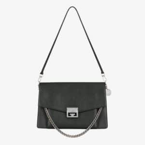 Givenchy Black Leather GV3 Medium Flap Bag