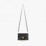Givenchy Black/Gray Leather/Suede GV3 Mini Flap Bag